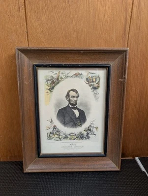 Antique Framed Abraham Lincoln J.C. Buttre Engraving Brady Photograph 1864 - Image 1 of 4