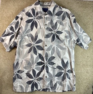 Camicia Tommy Bahama uomo XL 100% seta grigia multicolore floreale Hawaii campeggio vacanze - Foto 1 di 6