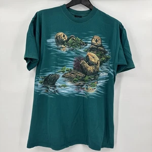 Camiseta Gráfica Habitat Otters Doble Cara Puntada Única Años 90 1994 De Colección - XL - Imagen 1 de 7