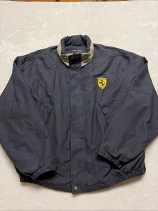 Chaqueta vintage Ferrari bordada para hombre XL Port Authority azul amarillo deletreado - Imagen 1 de 15