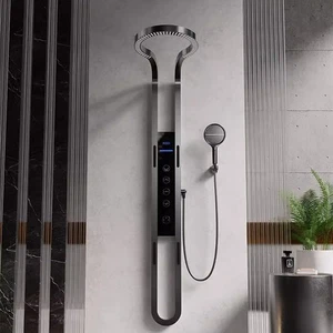 Pannello Doccia Multifunzione Sistema Torre Inox Set Testina Pioggia Massaggiante Getto Rubinetto - Foto 1 di 21