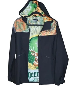 Chaqueta Jagermeister Sudadera con Capucha Cremallera Completa Negra Graffiti Para Hombres Mediana o Unisex Usada en Excelente Condición - Imagen 1 de 10