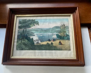 Original Currier & Ives - The Hudson at Peekskill - Circa 1860s - w Period Frame - Picture 1 of 13