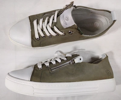 Tênis Remonte com zíper couro nobuck cinza feminino 9 Lite N' conforto macio novo sem caixa - Imagem 1 de 4