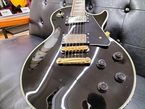 Burny RLC-55 Les Paul Custom E-Gitarre schwarz gebraucht aus Japan ohne Koffer - Bild 1 von 7