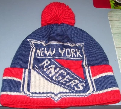 NHL New York Rangers Large Reebok Knit Pom Winter Classic Beanie NEW - Image 1 of 2