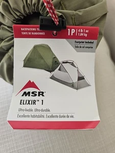 MSR Elixir™ 1 Backpacking Tent with Footprint Green Color - NWT - MSRP: $269.95 - Picture 1 of 12