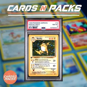 Carte Pokemon Raichu 14/102 HOLO Base Set Edition 1 German Deutsch PSA 8 🇩🇪🔥 - Picture 1 of 2