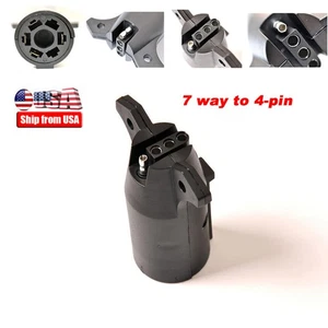 7 WAY TRAILER LIGHT ADAPTER PLUG CONNECTOR ROUND to 4 PIN FLAT RV BOAT - Bild 1 von 8