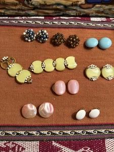 Lote de joyas vintage pendientes racimo con cuentas clip - Imagen 1 de 16