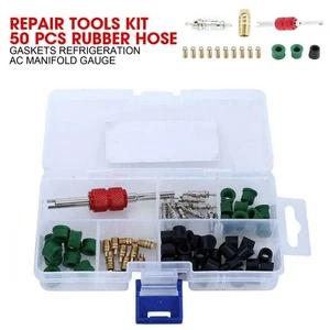 Repair Tools Kit 50 Pcs Rubber Hose Gaskets Refrigeration AC Manifold Gauge _ - Foto 1 di 10