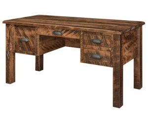 IN STOCK - Amish Rustic Writing Desk Rough Sawn Solid Maple Wood 68" - Picture 1 of 1
