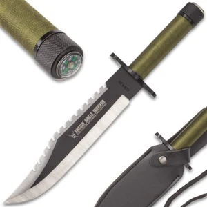 Amazon Jungle Survival Knife With Nylon Sheath | Full-Tang | 15" Overall Length - Picture 1 of 4