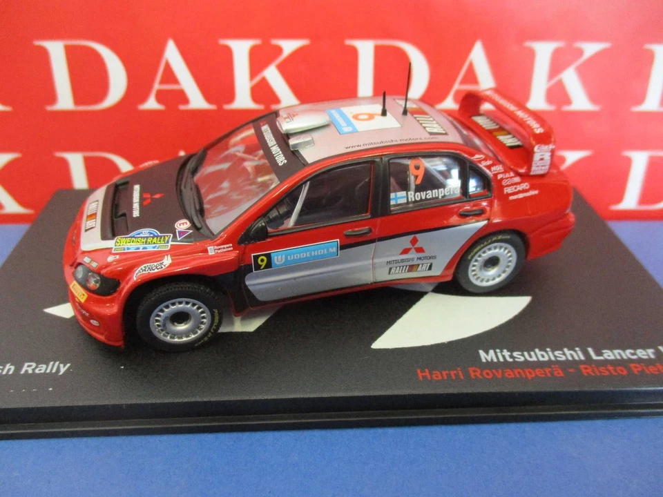 Die cast 1/43 Modellino Auto Mitsubishi Lancer WRC Rally Svezia 2005 H.Rovanpera - Immagine 1 di 4