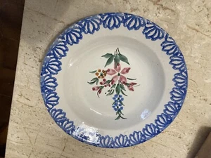 10° ANTICO PIATTO CERAMICA MONDOVÌ CON FIORI 21 cm CVSF - Foto 1 di 5