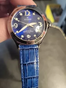 Gesichtsuhr, Damen, Quarz wasserdicht 5Atm, Luftblasenglas, 40mm Etui SCHÖN! - Bild 1 von 4