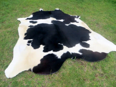 BIG ! NEW ! BLACK & WHITE Cowhide Rug natural Cowhides Cow Hide Skin 6X6 FEET BS - Image 1 of 4