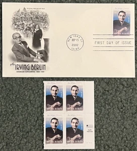 Irving Berlin - US Scott 3669 - First Day Issue FDC plus 4 stamps! - Picture 1 of 1