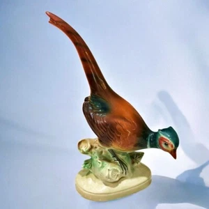 Vintage Porcelain Ring Neck Pheasant Figurine Germany 10 Inch Marked 2214A *READ - Picture 1 of 13