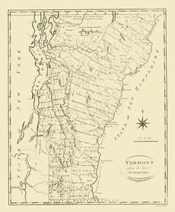 Mapa histórico del estado - Vermont - Reid 1796 - 23 x 27,65 - Arte de pared vintage - Imagen 1 de 20
