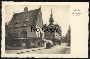 Postal Praga Praga antigua nueva sinagoga con coche antiguo Judaica - Imagen 1 de 2