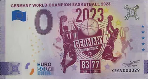 Geldschein 0 EURO Souvenir Banknote Germany World Champion Basketball 2023 - Bild 1 von 2