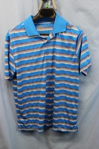 Nike Camicia Adulto MED BLUE Golf Polo Dri Fit Manica Corta VESTIBILITÀ STANDARD - Foto 1 di 5
