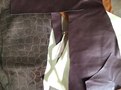 Browns cream faux suede faux leather fabric 23 pieces different colours & sizes - Image 1 of 4