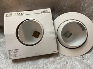 2 PACK Halo 78P 6 in. White Recessed Ceiling Light Trim with Adjustable Eyeball, - Picture 1 of 12