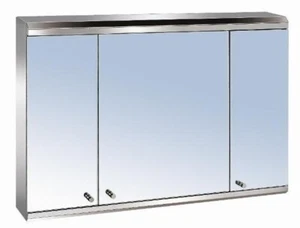 NEW LUXURY 3 DOOR STAINLESS STEEL MIRROR BATHROOM STORAGE WALL CABINET 7039z - Picture 1 of 4