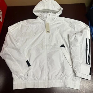Chaqueta multideportiva Adidas para hombre blanca de 3 rayas manga larga con cremallera completa talla L - Imagen 1 de 7