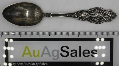 Watson-Newell Phoebe (1895) 53/4" cucharadita de plata esterlina mujer desnuda "4-8-99 KJW" Foto 1 de 4