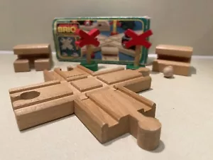 Brio Kreuzgleise Set #33349, Vintage Holzeisenbahn - Bild 1 von 11