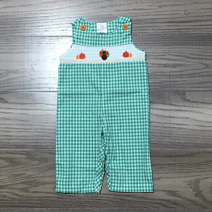 Новый бутик Baby мальчиков День благодарения индейка со сборками общий комбинезон комбинезон - Изображение 1 из 1