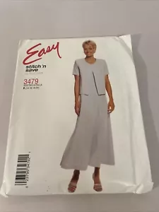 McCalls 3479 Easy Stitch n Save Misses Size 8-14 Dress Jacket Pattern Uncut - Picture 1 of 2