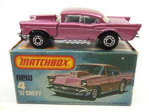 Matchbox Lesney Superfast 57' Rosa CHEVY n. 4 con scatola originale - Foto 1 di 10