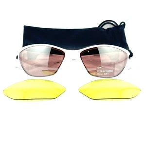Nike Unisex Sunglasses Matte White Sport Wraparound Frame NIKE ZONE E H13021 - Picture 1 of 9