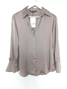 Camicia donna Zara raso caramello chiaro taglia S - Foto 1 di 5