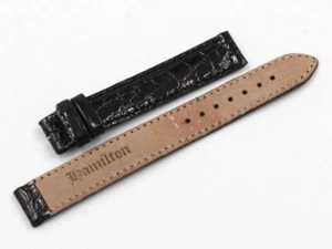 Hamilton Cinturino Orologi Nero Lady ANSA 13mm Sconto Outlet Pelle Coccodrillo - Imagen 1 de 4