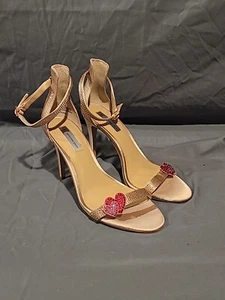 INC International Concepts Rayelle Pink Bisque Sz 10M Strappy Heel Satin - Picture 1 of 11