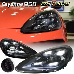 For Porsche Cayenne 2011-2018 Animation Front Lamps Pair LED Headlight Assembly - Picture 1 of 11