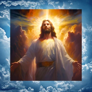 Jesus WINDOW CLING ~ Painted Style ~ Sun-catcher Size 8" Square Vinyl - Picture 1 of 2