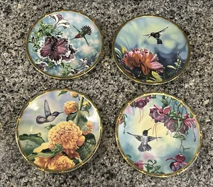 Cyndi Nelson "Edelsteine der Natur" Kolibris Deko Teller 6,25" (4er Set) - Bild 1 von 11