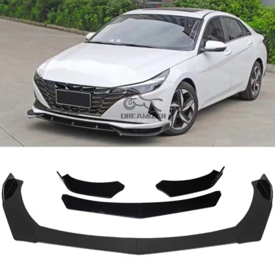 Kit de carrocería de alerón divisor de labios de parachoques delantero negro brillante para Hyundai Elantra Sport Foto 1 de 4