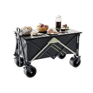 Wagons Carts Foldable,Wagon with Table Top,Beach Wagon with Big Wheels for Sa... - Picture 1 of 8