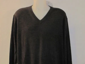 NEW 2X 2XL XXL TURNBURY 100% Merino Wool V-Neck Sweater Charcoal GREY GRAY $60 - Bild 1 von 1