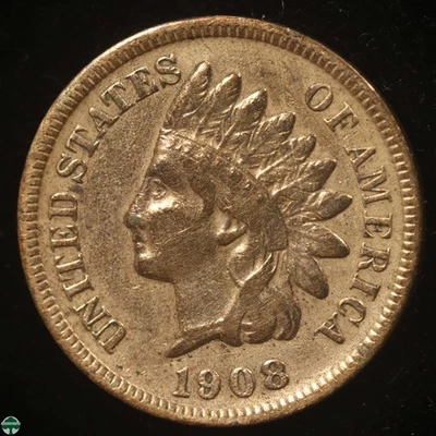 1908-S Indian Head Small Cent - Fine Details: Cleaned - Image 1 of 2