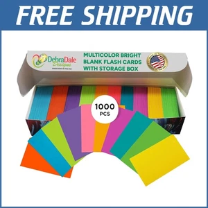 Neon Blank Flash Cards - Reusable Box, Perfect for Organized Learning & Planning - Picture 1 of 10