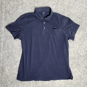 J Crew Polo Golf Shirt Men XXL Solid Navy 100 Pima Cotton Short Sleeve Pullover - Picture 1 of 7