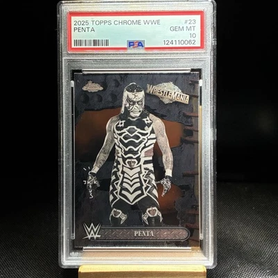2025 Topps Chrome Wrestlemania 41 x Cactus Jack WWE Penta #23 PSA 10 Gem Mint - Image 1 of 3